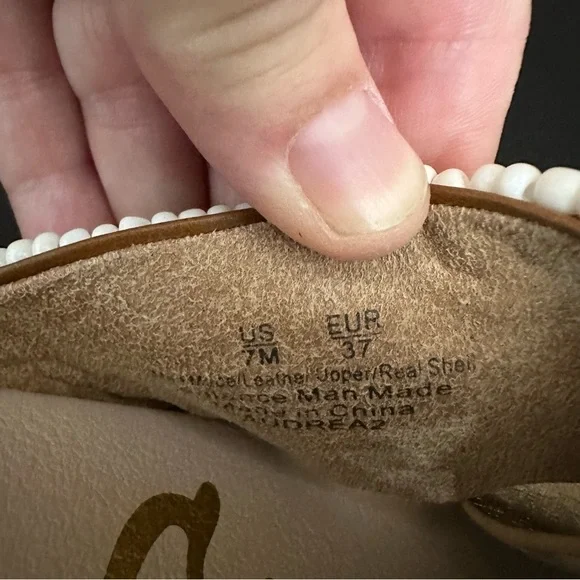 Sam Edelman Sandals Womens 7M Audrea Slide Slip On Shoes Shells Beads Platform - Picture 9 of 10